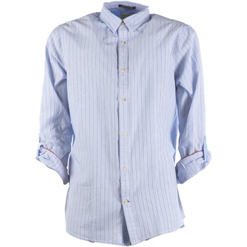 Textiel Heren Overhemden lange mouwen Scotch & Soda Regular-Fit Poplin Shirt With Sleeve Roll-Up Marine