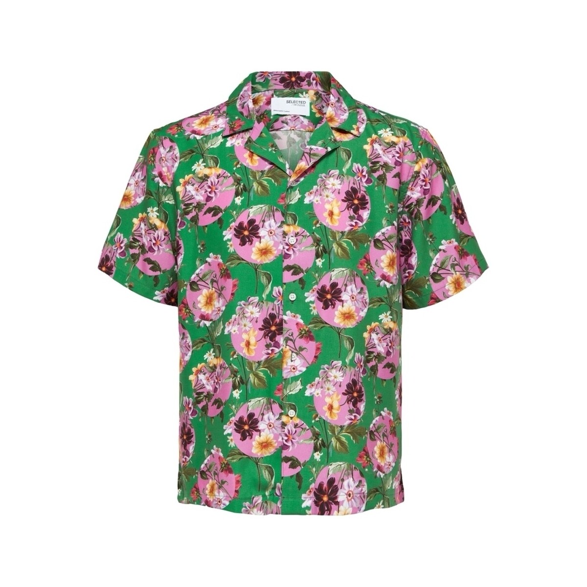 Textiel Heren Overhemden lange mouwen Selected Relax Liam Shirt - Jolly Green Multicolour