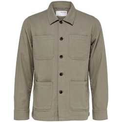 Textiel Heren Overhemden lange mouwen Selected Brody Linen Shirt - Vetiver Groen