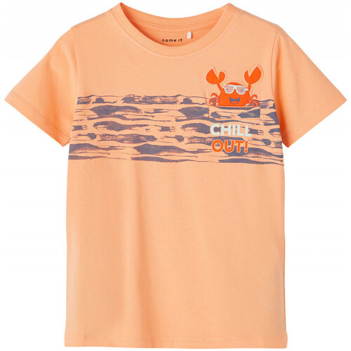 Textiel Jongens T-shirts korte mouwen Name it  Orange