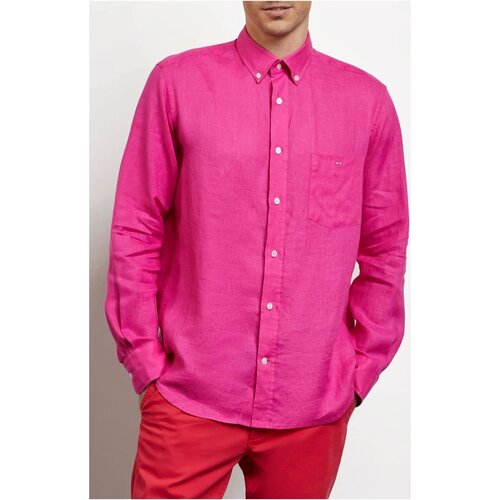 Textiel Heren Overhemden lange mouwen Eden Park E23CHECL0018 Roze