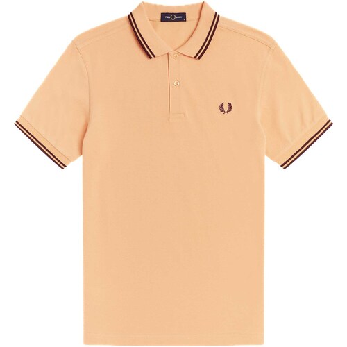 Textiel Heren T-shirts & Polo’s Fred Perry Fp Twin Tipped Fred Perry Shirt Orange