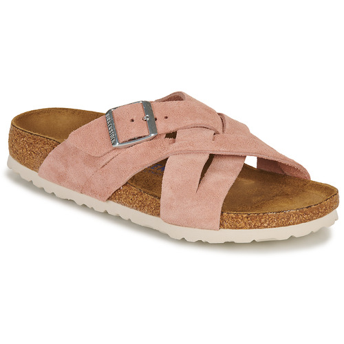 Schoenen Dames Leren slippers Birkenstock LUGANO Roze