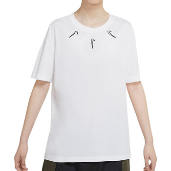Textiel Meisjes T-shirts korte mouwen Nike  Wit