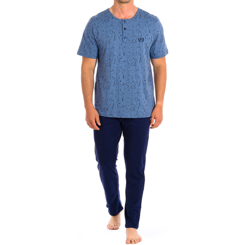 Textiel Heren Pyjama's / nachthemden Kisses&Love PJ1403-MAVI Blauw