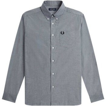 Textiel Heren Overhemden lange mouwen Fred Perry Camicia Fred Perry Button Down Collar Grijs