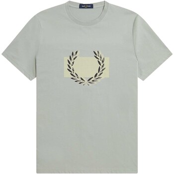 Textiel Heren T-shirts & Polo’s Fred Perry Fp Col Bloc Laurel Wreath T-Shirt Grijs