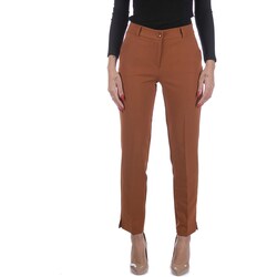 Textiel Dames Broeken / Pantalons Gaudi Pantalone Guadì Cropped Cannella Brown