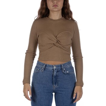 Textiel Dames Sweaters / Sweatshirts Shopart Maglione  A Coste Con Nodo Marrone Brown