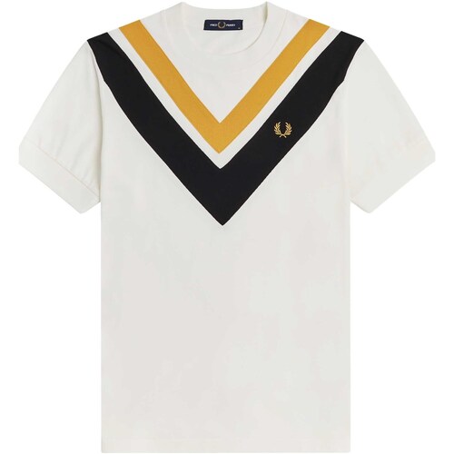 Textiel Heren T-shirts & Polo’s Fred Perry Fp V-Panel T-Shirt Wit