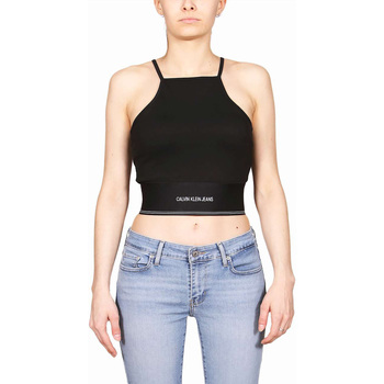 Textiel Dames T-shirts & Polo’s Calvin Klein Jeans Milano Square Neck S Zwart