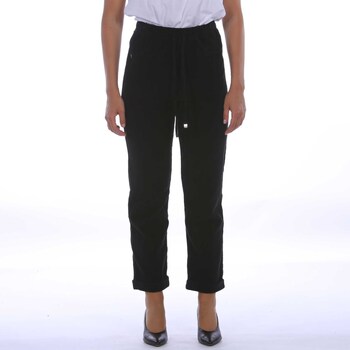 Textiel Dames Broeken / Pantalons Manila Grace Pantalone Over Zwart