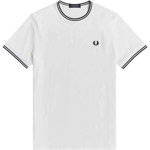 Textiel Heren T-shirts & Polo’s Fred Perry Fp Twin Tipped T-Shirt Wit