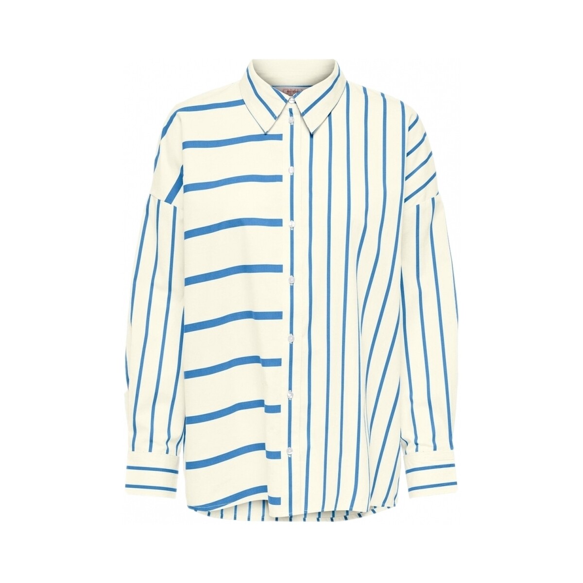Textiel Dames Tops / Blousjes Only Shirt Nina Lora L/S - Creme/Provedence Blauw