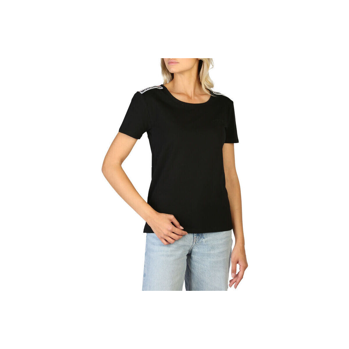 Textiel Dames T-shirts korte mouwen Moschino - 1901-9003 Zwart