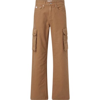 Textiel Heren Broeken / Pantalons Ck Jeans Canvas Loose Cargo P Brown