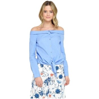 Textiel Dames Tops / Blousjes Only Julia Off Shoulder Shirt - Cashmere Blue Blauw