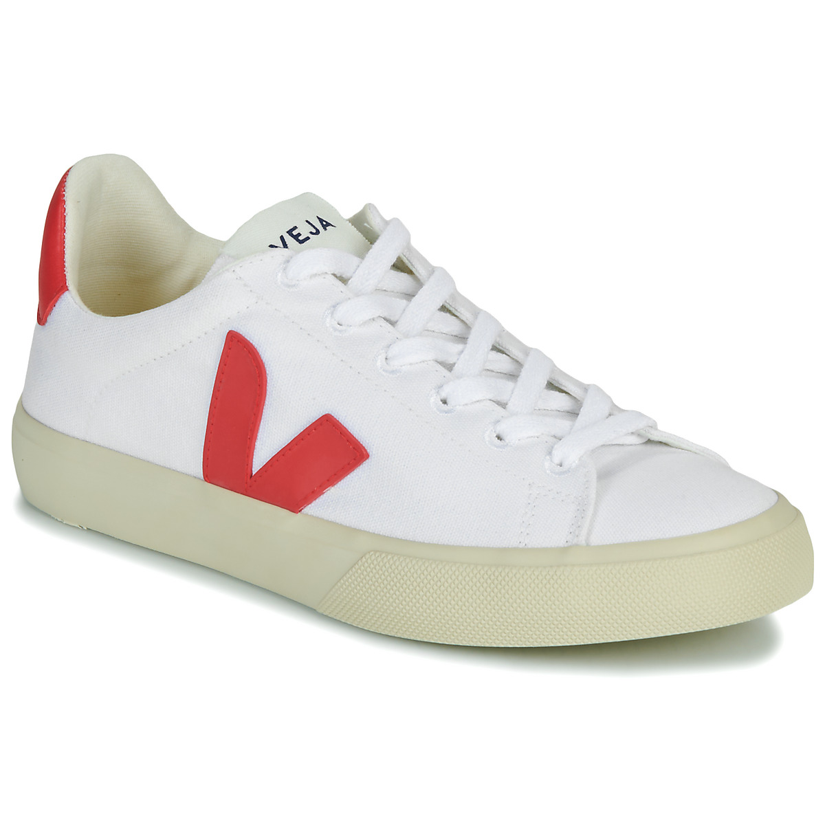 Schoenen Lage sneakers Veja CAMPO CANVAS Wit / Rood