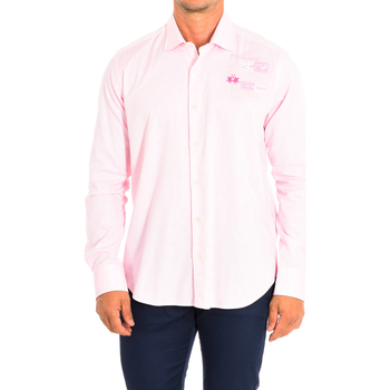 Textiel Heren Overhemden lange mouwen La Martina TMC602-OX083-05015 Roze