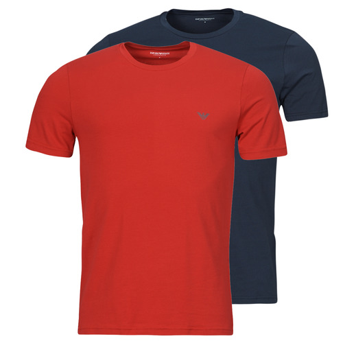 Textiel Heren T-shirts korte mouwen Emporio Armani ENDURANCE X2 Marine / Rood