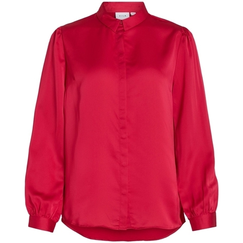 Textiel Dames Tops / Blousjes Vila Noos Ellette Satin Shirt - Love Potion Roze