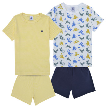 Textiel Kinderen Pyjama's / nachthemden Petit Bateau A0ABD X2 Blauw / Geel