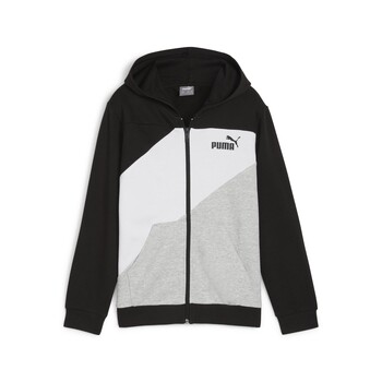Textiel Jongens Sweaters / Sweatshirts Puma PUMA POWER COLORBLOCK FULL-ZIP HOODIE Zwart / Wit
