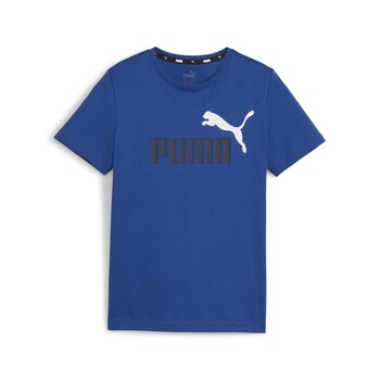 Textiel Jongens T-shirts korte mouwen Puma ESS+ 2 COL LOGO TEE B Blauw