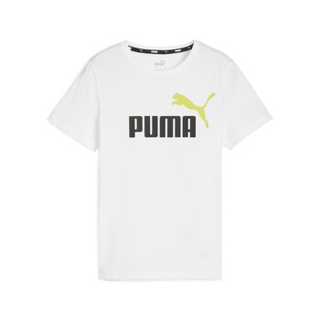 Textiel Jongens T-shirts korte mouwen Puma ESS+ 2 COL LOGO TEE B Wit