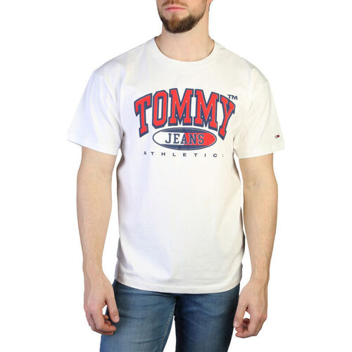 Textiel Heren T-shirts korte mouwen Tommy Hilfiger dm0dm16407 ybr white Wit