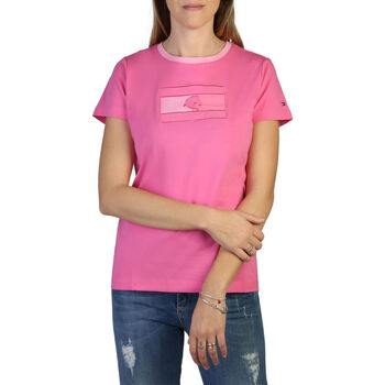 Textiel Dames T-shirts korte mouwen Tommy Hilfiger th10064-016 pink Roze