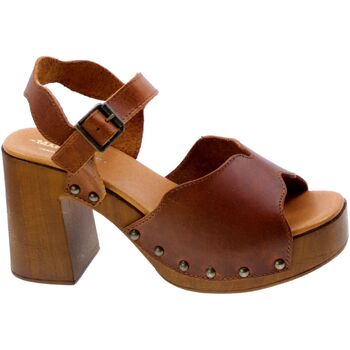 Schoenen Dames Sandalen / Open schoenen Marradini Sandalo Zoccolo Donna Cuoio 556 Brown