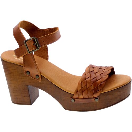 Schoenen Dames Sandalen / Open schoenen Marradini Sandalo Zoccolo Donna Cuoio 790 Brown