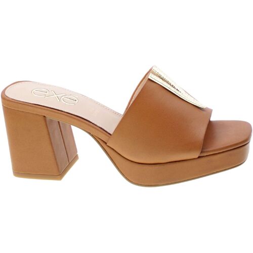 Schoenen Dames Sandalen / Open schoenen Exé Shoes Mules Donna Cuoio Lina-579 Brown