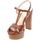 Schoenen Dames Sandalen / Open schoenen Lorenzo Mari Sandalo Donna Cuoio Olga-02 Brown