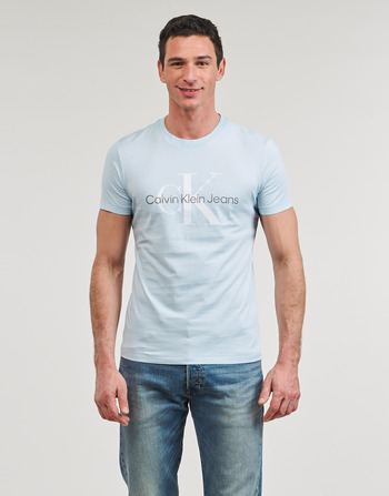 Textiel Heren T-shirts korte mouwen Calvin Klein Jeans SEASONAL MONOLOGO TEE Blauw