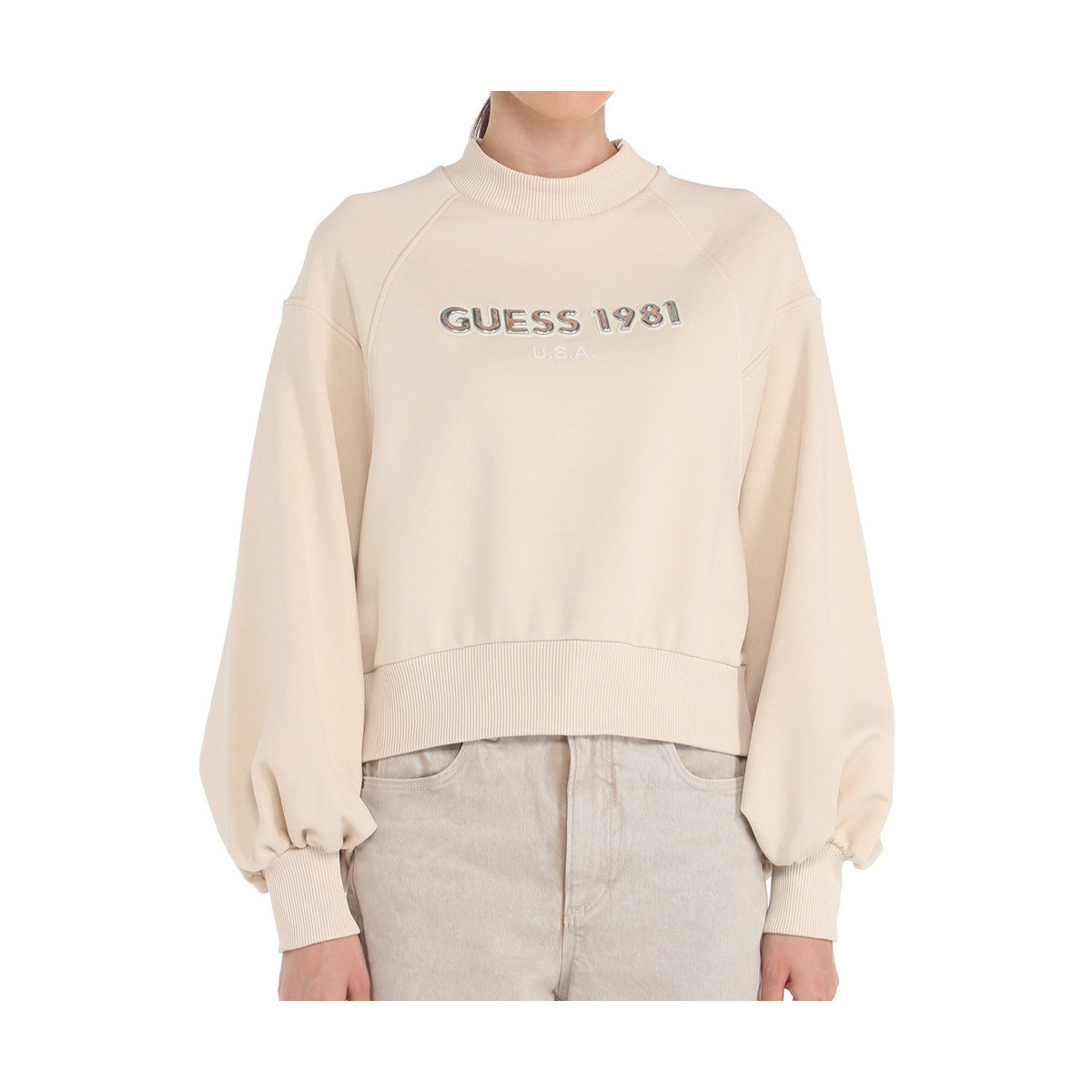 Textiel Dames Sweaters / Sweatshirts Guess  Beige