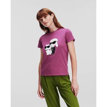 Textiel Dames T-shirts & Polo’s Karl Lagerfeld  Roze