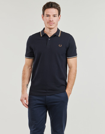 Textiel Heren Polo's korte mouwen Fred Perry TWIN TIPPED FRED PERRY SHIRT Marine / Beige / Wit
