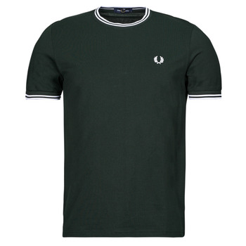 Textiel Heren T-shirts korte mouwen Fred Perry TWIN TIPPED T-SHIRT Zwart