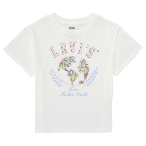 Textiel Meisjes T-shirts korte mouwen Levi's EARTH OVERSIZED TEE Wit