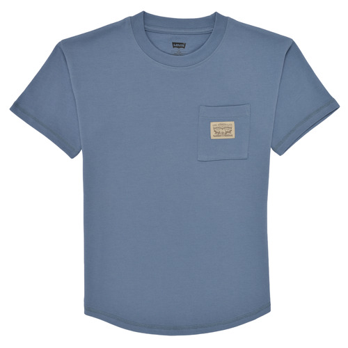 Textiel Jongens T-shirts korte mouwen Levi's CURVED HEM POCKET TEE Blauw