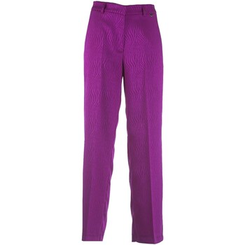 Textiel Dames Broeken / Pantalons Kontatto Pantalone Palazzo Jacquard Regular Violet
