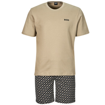 Textiel Heren Pyjama's / nachthemden BOSS Relax Short Set Beige / Zwart