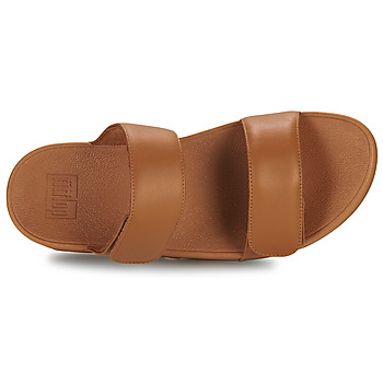 FitFlop Lulu Adjustable Leather Slides Brown /  camel