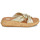 Schoenen Dames Leren slippers FitFlop F-Mode Leather-Twist Flatform Slides (Cork Wrap) Goud / Brown