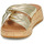 Schoenen Dames Leren slippers FitFlop F-Mode Leather-Twist Flatform Slides (Cork Wrap) Goud / Brown