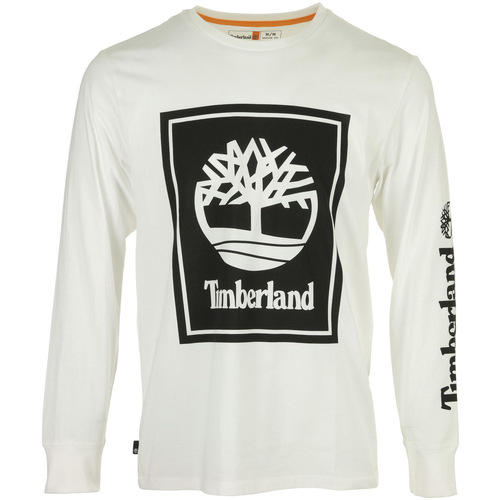 Textiel Heren T-shirts korte mouwen Timberland Stack Logo Tee Ls Wit