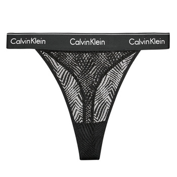 Ondergoed Dames Strings Calvin Klein Jeans STRING THONG Zwart