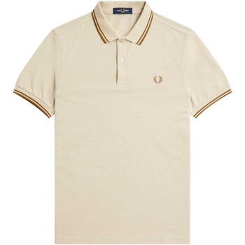 Textiel Heren T-shirts & Polo’s Fred Perry Fp Twin Tipped Fred Perry Shirt Beige